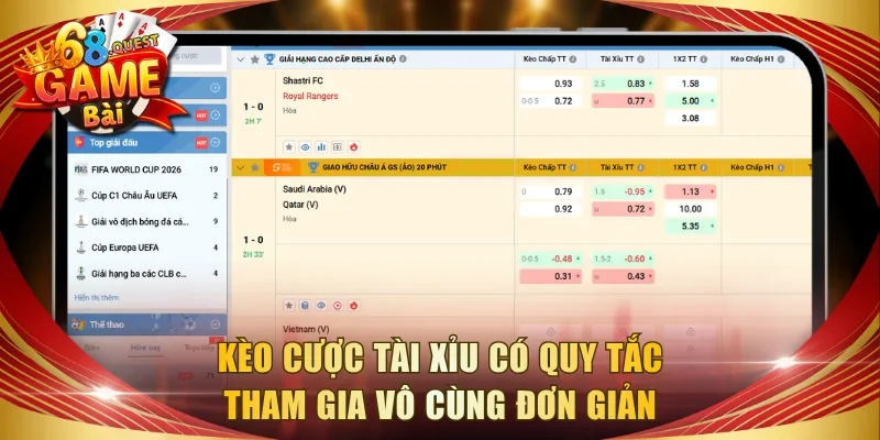 Kèo cược tài xỉu có quy tắc tham gia vô cùng đơn giản