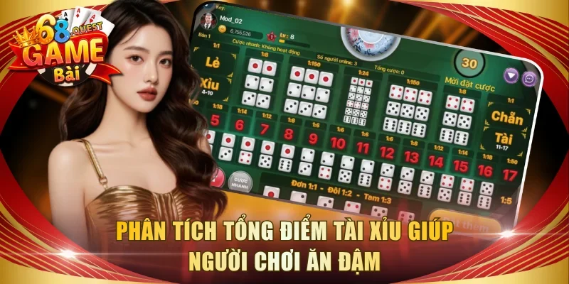 Phân tích tổng điểm Tài Xỉu giúp người chơi ăn đậm